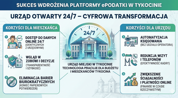 Urząd Otwarty 24/7 – Sukces Wdrożenia Platformy ePodatki w Urzędzie Miejskim w Tykocinie